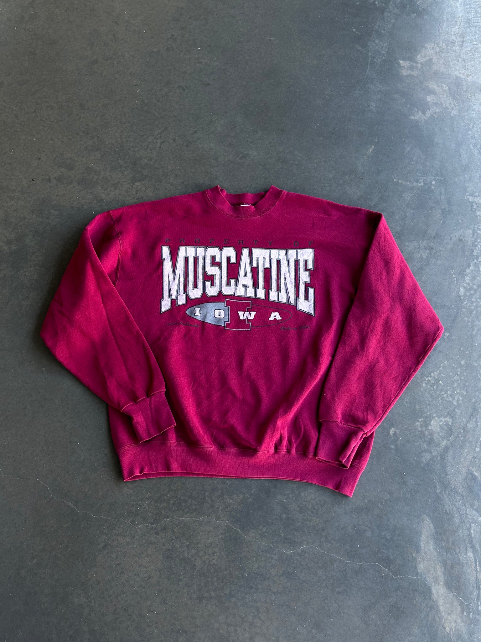 Vintage Muscatine Iowa Sweater L