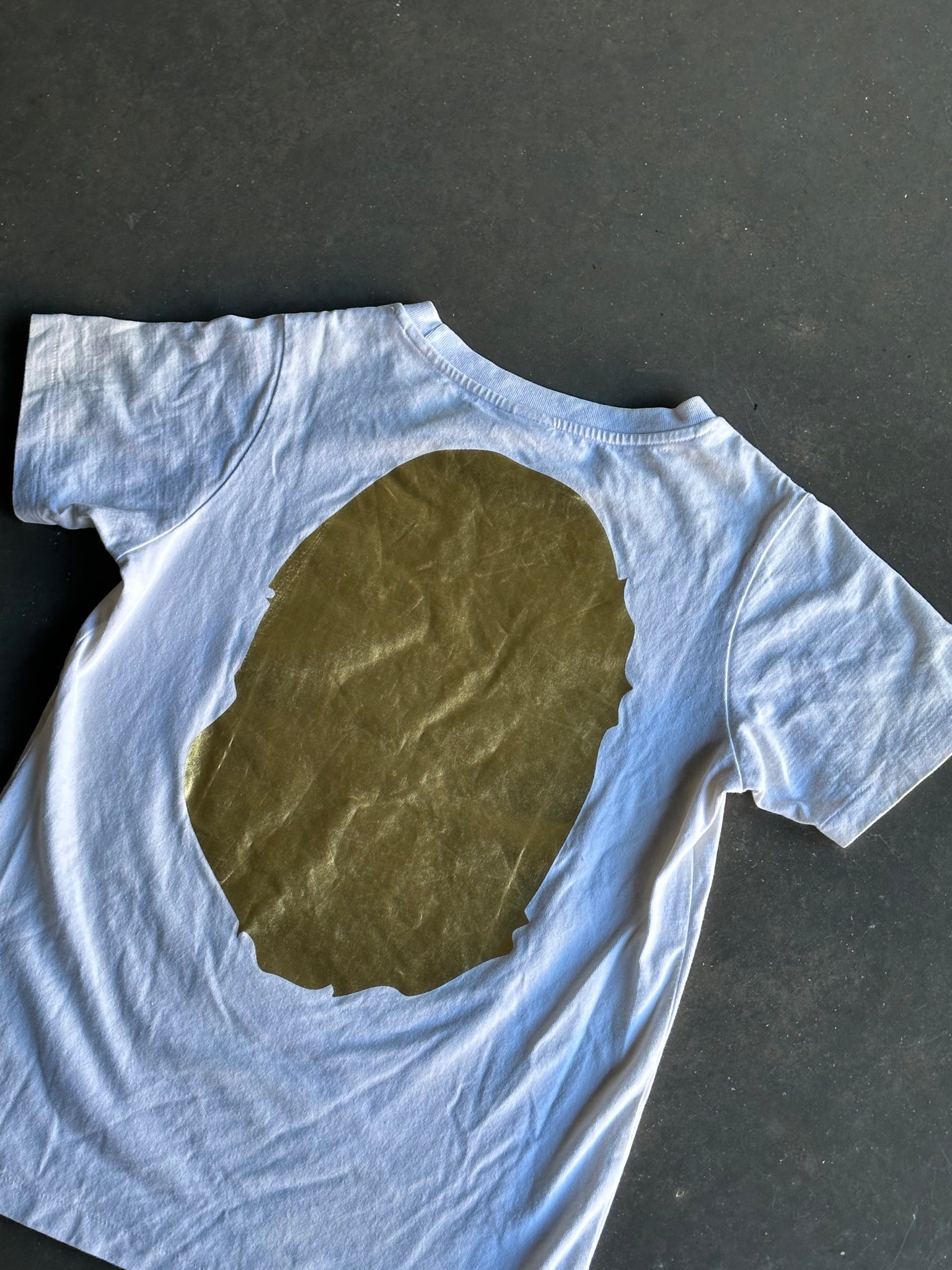 Bape Big Ape Head Gold Tee S