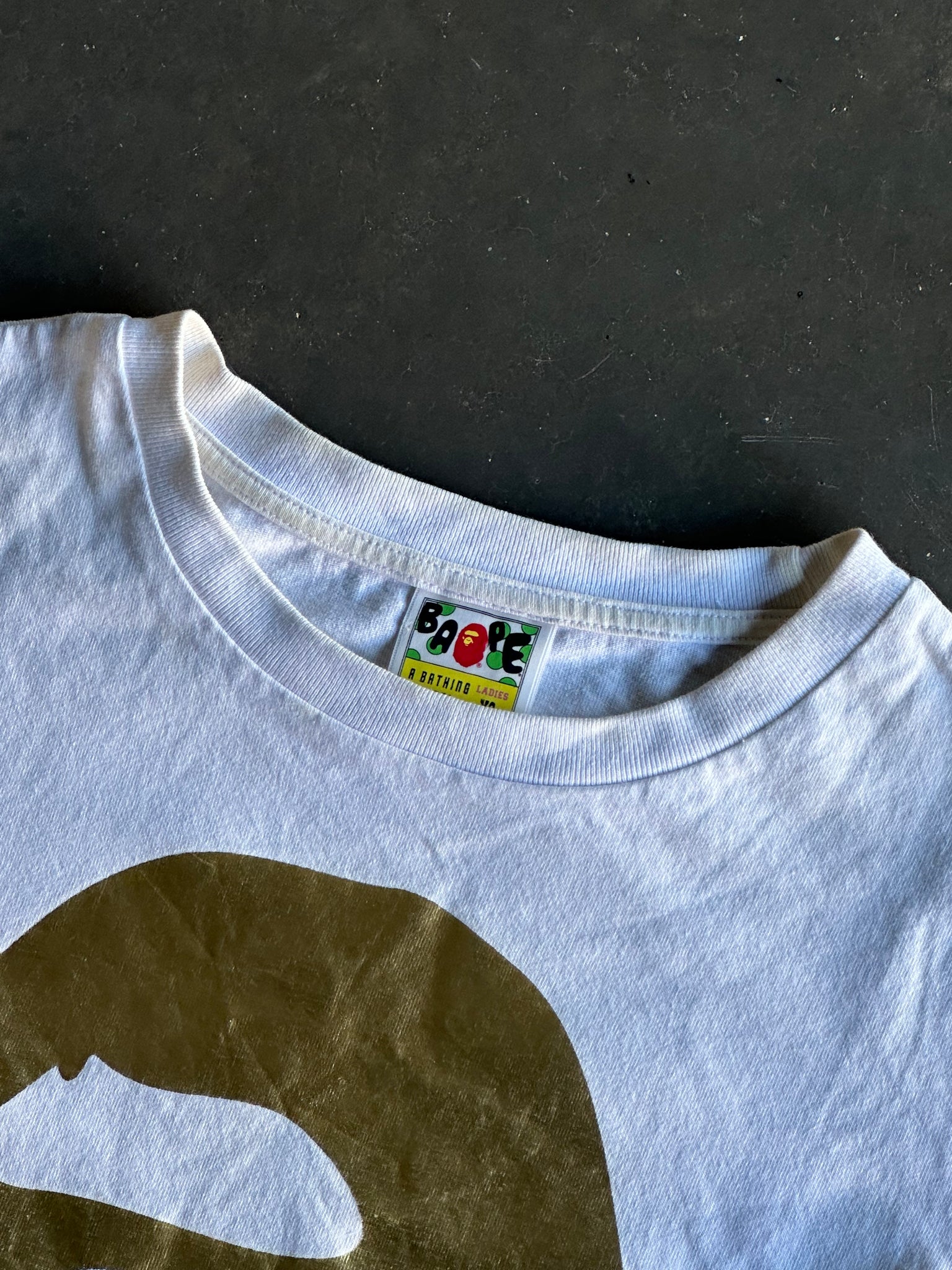 Bape Big Ape Head Gold Tee S