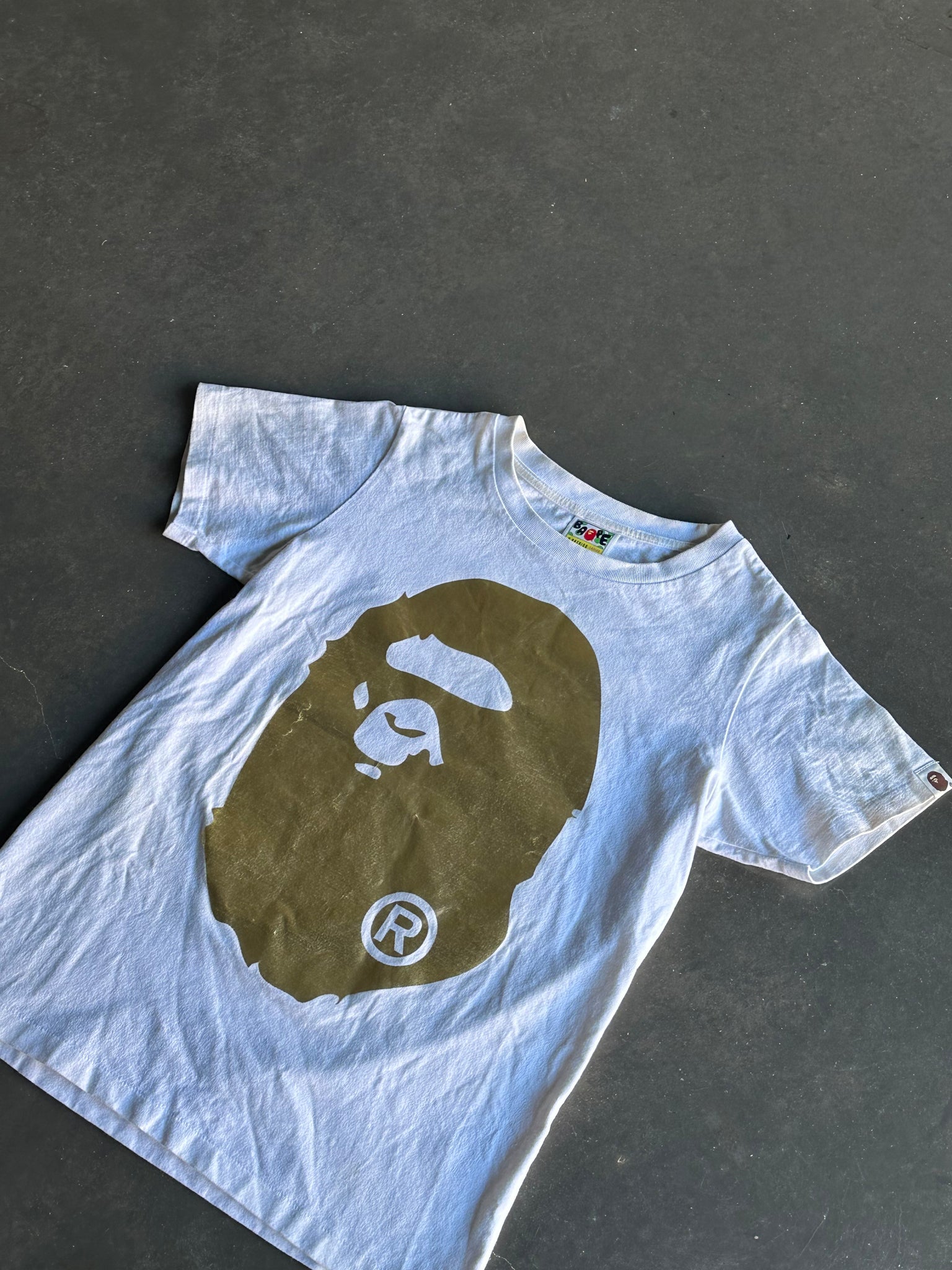 Bape Big Ape Head Gold Tee S