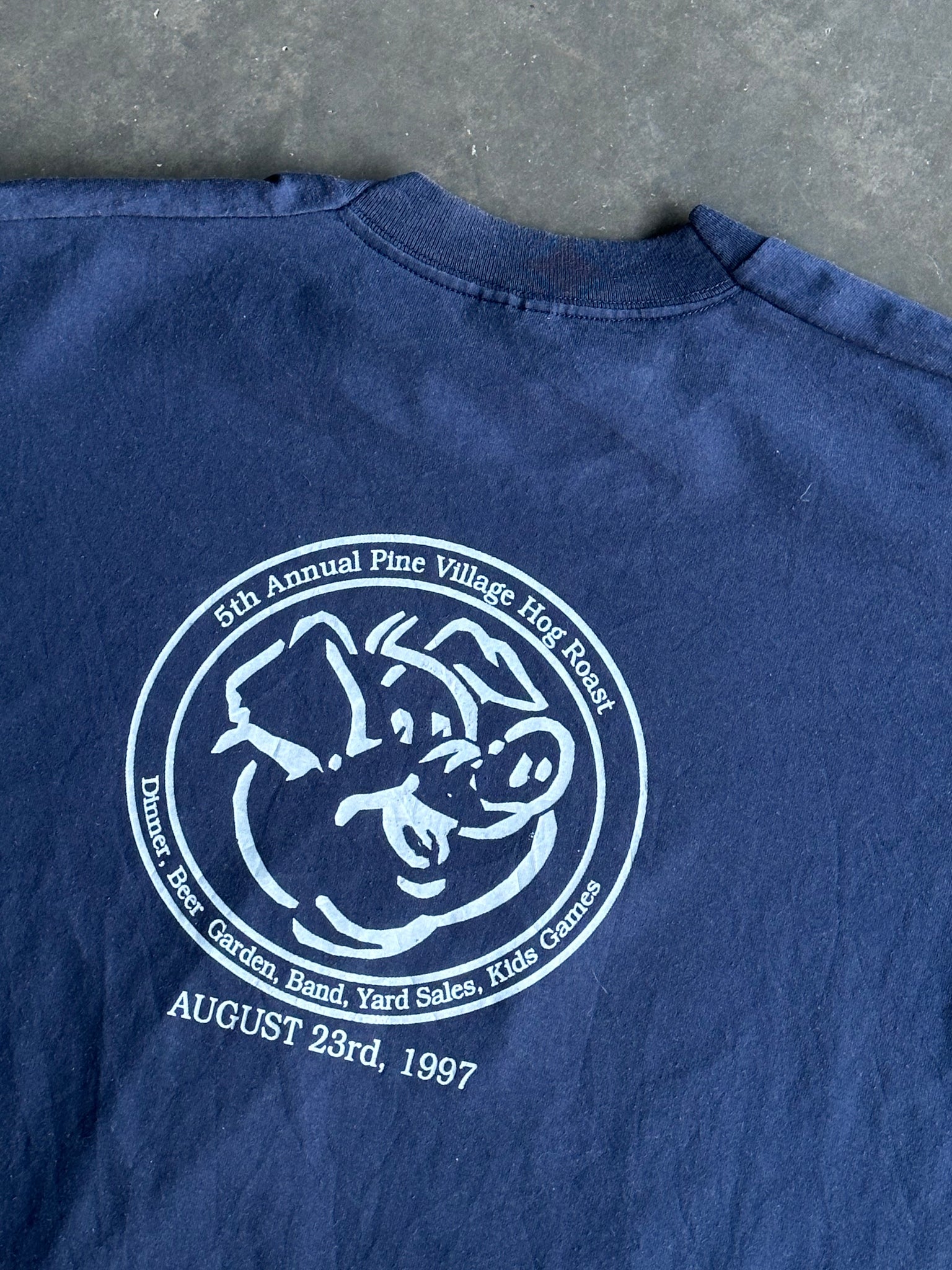Vintage Hog Roast 97 Blue Tee L