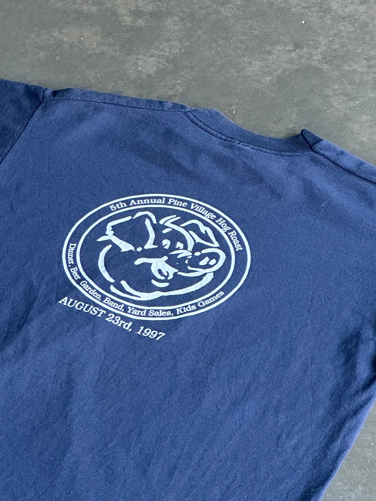 Vintage Hog Roast 97 Blue Tee L