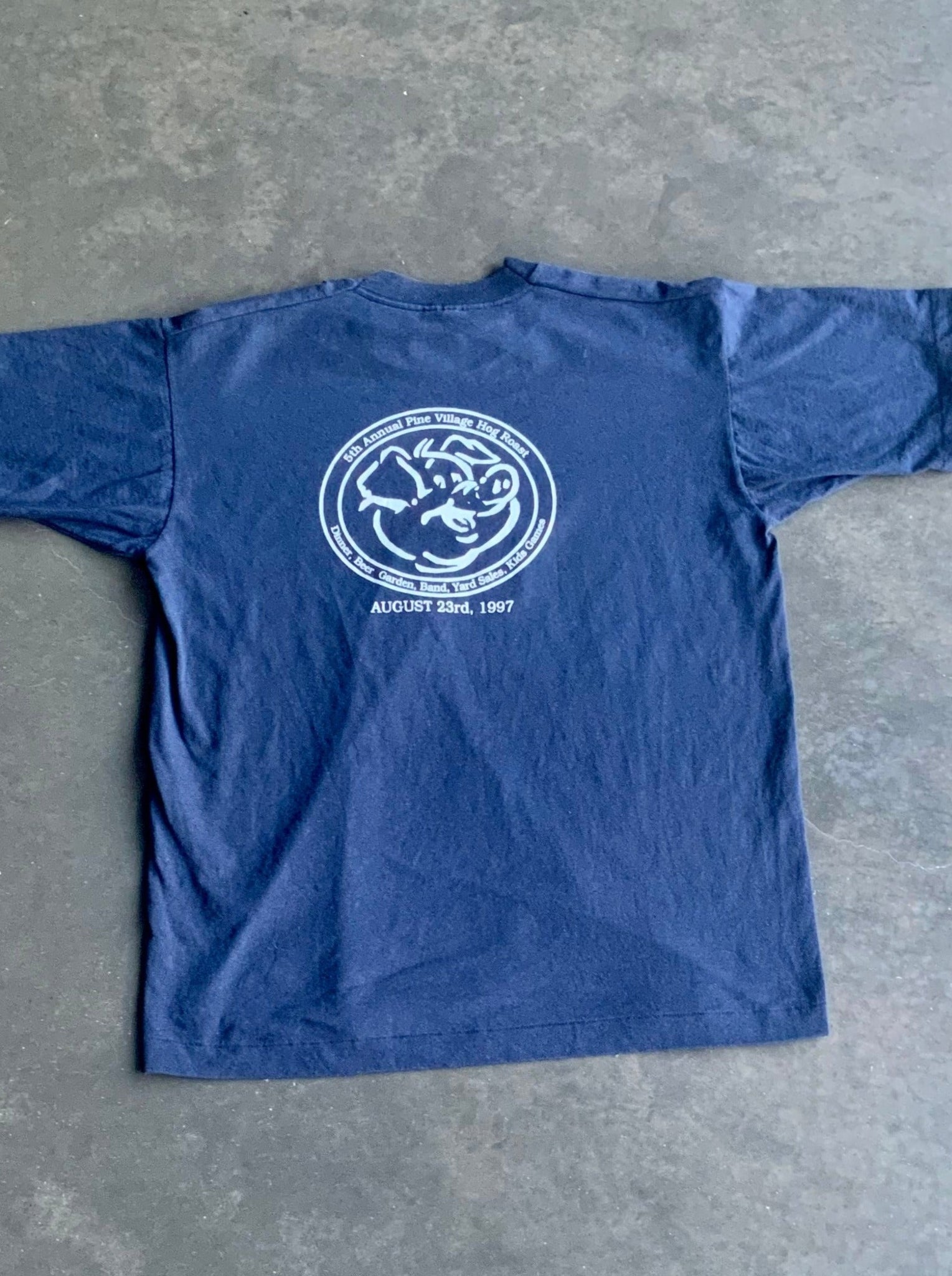 Vintage Hog Roast 97 Blue Tee L